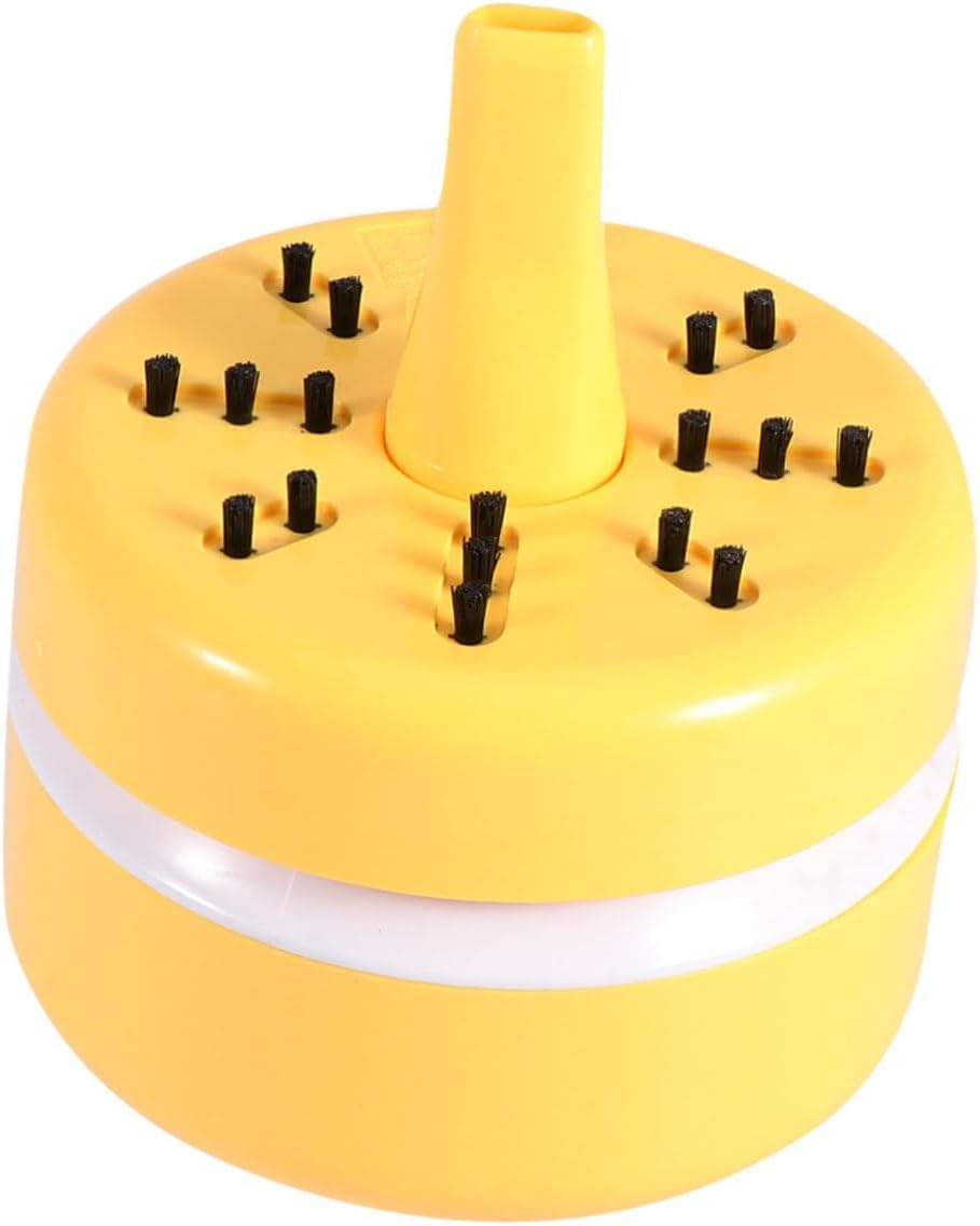 Mini Wireless Desk Vacuum Cleaner Battery Powered Mini Dust Collector for Office Home Car Use Yellow Compact Desktop Cleaner