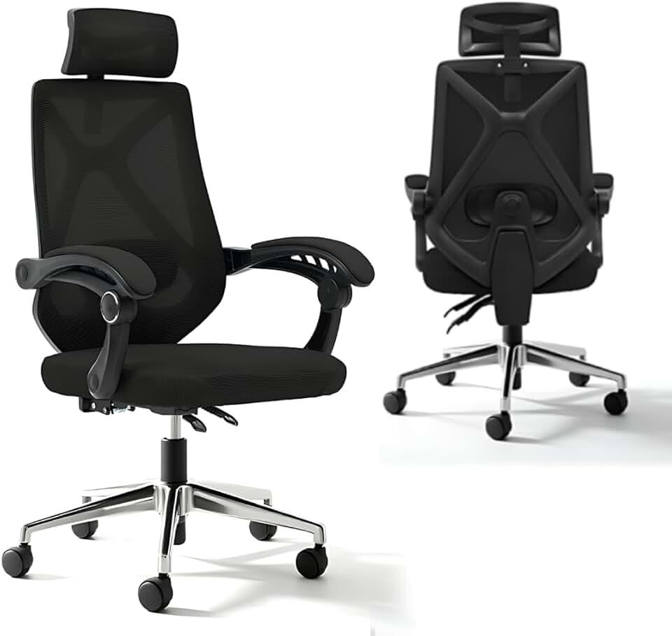 Cinoy Cadeira de Escritório Ergonômica Presidente 150kg com Ajuste de Lombar Mesh