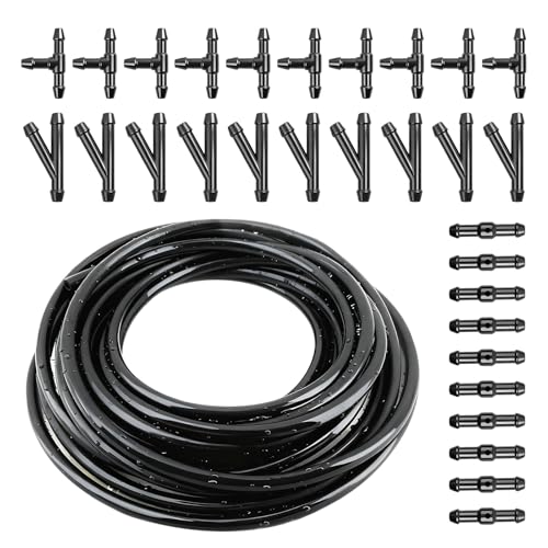 10m Scheibenwaschanlage Schlauch, Universal Wischwasserschlauch Reparaturset Automotive Schlauch mit 30 Schlauchverbinder Isolierschlauch Unterdruckschlauch für Scheibenwaschanlage