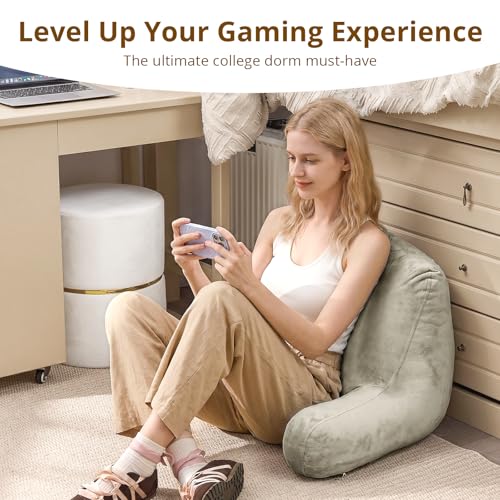 Image of Sasttie Reading Pillow for Bed, Back Pillow for Sitting Up, Linen