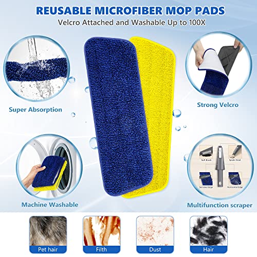 Spray Mops For Floor Cleaning - Bpawa Microfiber Floor Mop Flat Wet Dry Dust Mop For Hardwood Laminate Wood Tile Ceramic Bathroom Kitchen Floors,Cleaner Mop With 5 Reusable Washable Pads 550Ml Bottle #TOP3