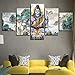 Produktbild lcyqq Leinwanddrucke HD gedruckt, Leinwand malen, 5 Stück, Hindu Lord Shiva und Bull Nandi, Raumdekor Wandkunst Rahmen Poster modular gerahmt