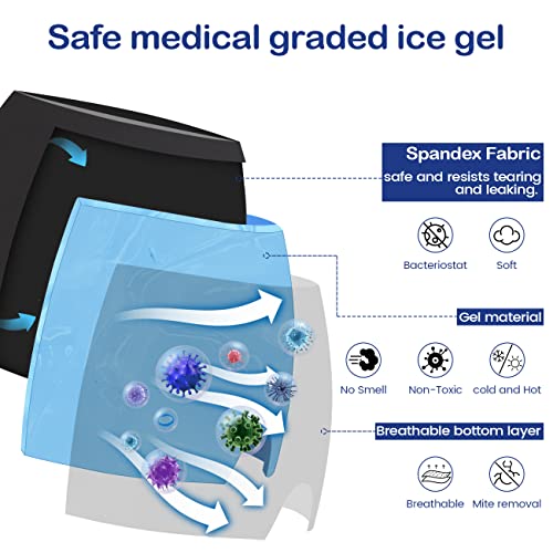 Buensueno 360° Gel Ice Headache Relief Hat For Migraine, Cold & Hot Therapy Reusable Head Pack Wrap Cap Relief Device, Form Fitting Eye Mask For Tension, Puffy Eyes, Sinus, Stress Relief #TOP2