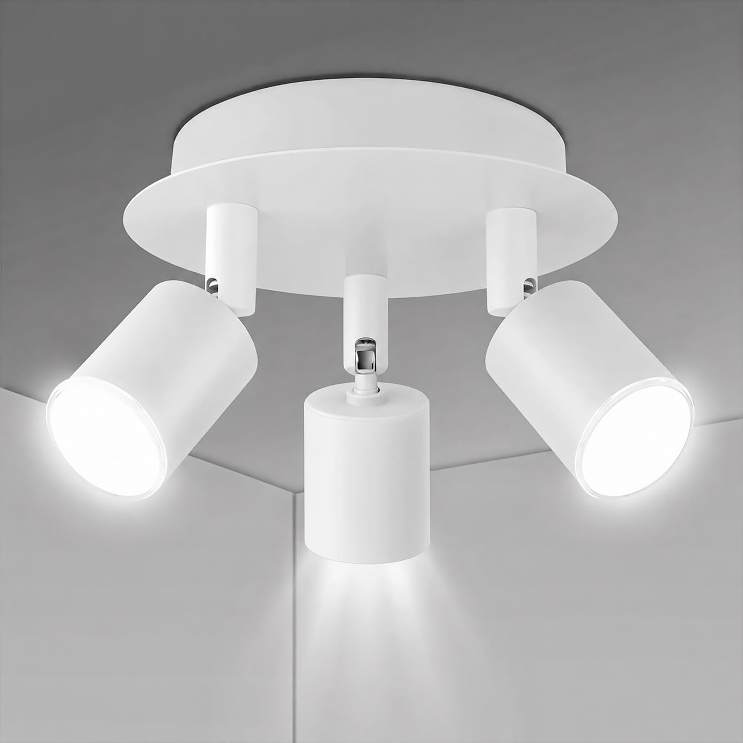 URAQT GU10 Spotlight Ceiling Lamp, 3 Way Kitchen Spot Lights for Ceiling