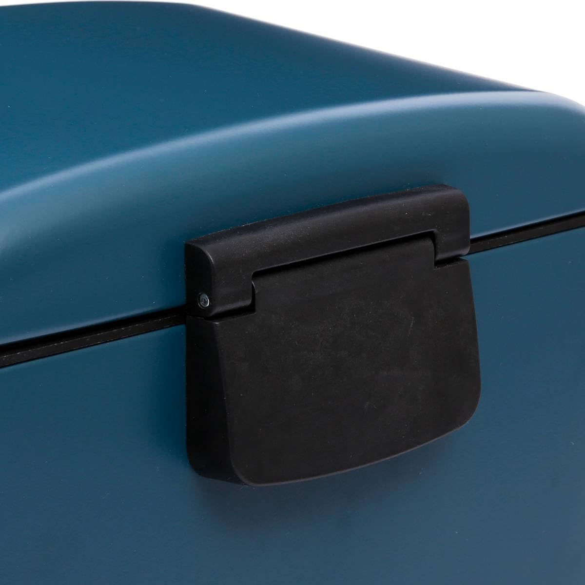5Five - Cubo de basura metálico para cocina Ariane de 30 l en azul pato - Cubo extraíble y asa trasera - Cierre silencioso