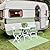 Anidaroel Outdoor Rug 5’x8’ Waterproof, Reversible Rainbow Outdoor Plastic Straw Outside Area Rugs, Portable Camping Rug for RV, Porch, Balcony, Backyard, Camper, Pool Deck, Green