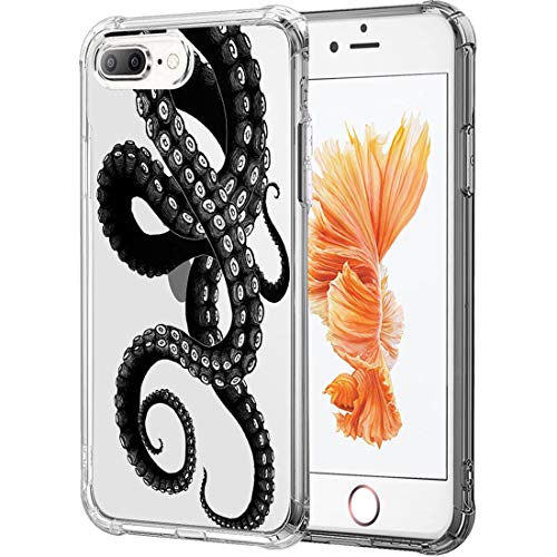Coque protection TPU iPhone 8 Plus tentacules de poulpe antichoc plastique transparent 7 Plus