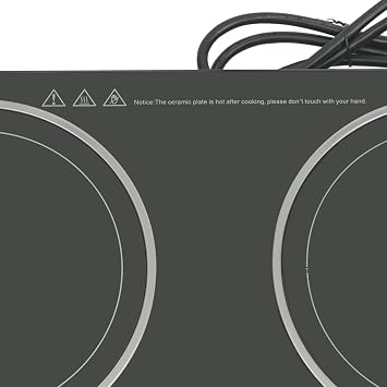 Double Induction Cooktop, 1200W Powerful 2 Burner Independent Controls Cooker 110V Horizontal Electric Stove with 8 Gear Firepower Portable Induction Cooker with Touch Sensor Child Safety Lock