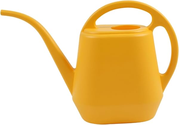 Arrosoir en plastique de 2 litres avec bec allongé pour un débit d'eau doux, convient pour les fleurs délicates et les jeunes plantes (jaune) - 2