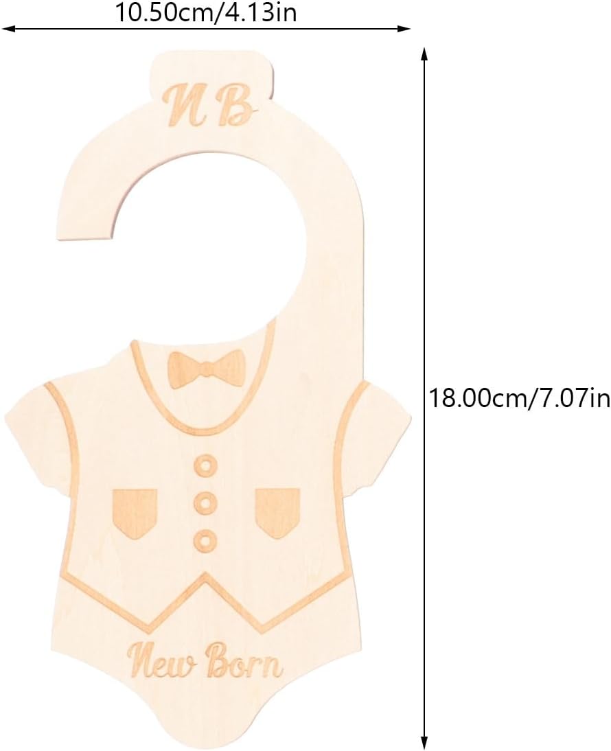 7pcs Wooden Clothes Closet Dividers Hanging Closet Organizer for Nursery, Easy to Use Khaki Size Dividers, for Boys