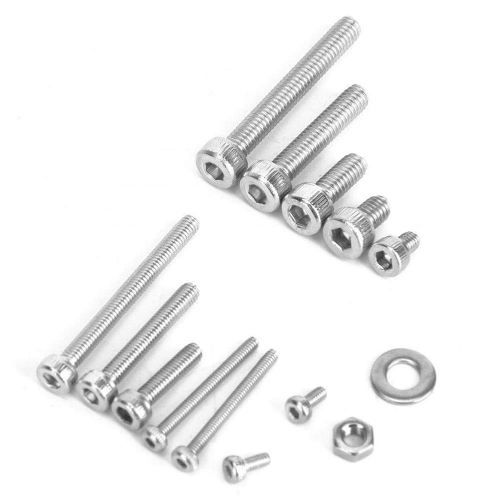Vis Et Ancres 1080pcs m2 / m3 / m4 cylindre de cylindre en acier inoxydable tête hexagonale filet hex écrou hex écrou rondelle joint de rondelle joint torique assortiment kit d'outil ménager outil de
