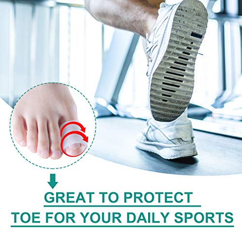 Image of Povihome 20 Pack Big Toe Sleeves, Gel Toe Protectors, Gel Toe Caps Pads for Big Toe Protect, Stubbed Toe,Crossing Toes,Corns and Calluses