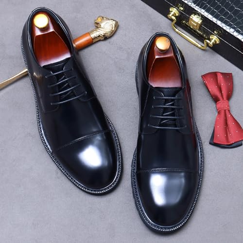 Men's Lace Up Derbys, Genuine Leather School Uniform Shoe Smart Office Work Formal Shoes for Male3