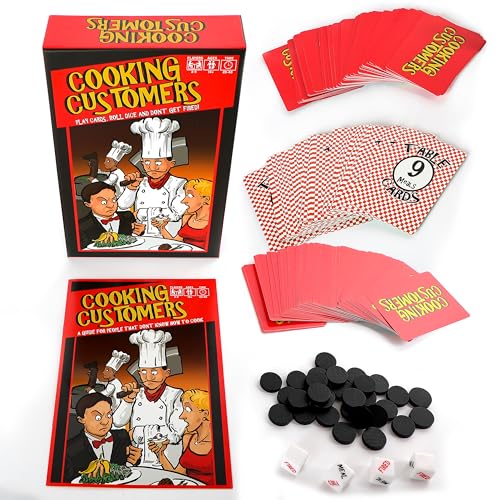 Prolific Games Cooking Customers – Cook Meals Don’t Get Fired – Exciting Game for Family & Party Fun – Serve Dishes, Avoid Bad Reviews, and Win Big with 156 Cards, Dice & Tokens