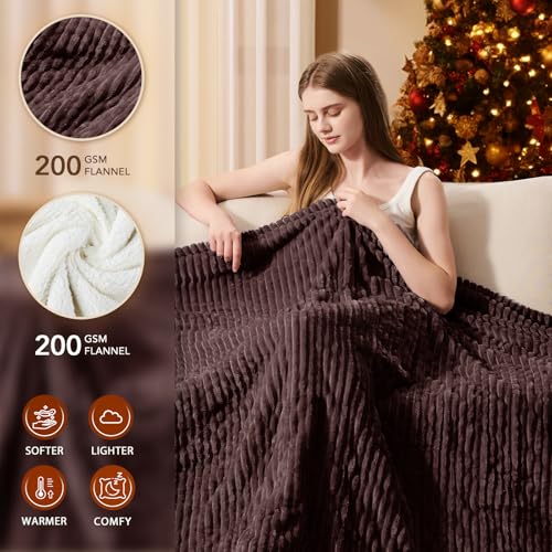 Image of Homemate Electric Heated Blanket King Size - 100 inchx90 inch Heating Blanket King Size Dual Control 1 /2 /4 /6 /8 Hours Auto-Off 10 Heat Level Over-Heat Protection Soft Flannel Sherpa ETL Certification