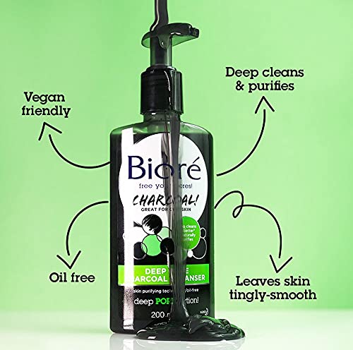 Biore-Deep-Pore-Charcoal-Face-Wash-Facial-Cleanser-for-Dirt-and-Makeup-Removal-From-Oily-Skin-677-Ounce Bioré Deep Pore Charcoal Face Wash, Facial Cleanser for Dirt and Makeup Removal From Oily Skin, 6.77 Ounce