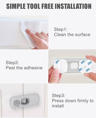 image for 5 Pack Child Proof Refrigerator Lock, QYESWHSR Fridge Locks for Kids w
