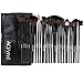 ACEVIVI Makeup Brushes Premium Makeup Brush Kit Handle Synthetic Kabuki Foundation Cosmetic Brushes for Powder Liquid Cream (Black 24pcs)