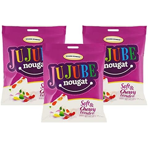 Golden Bonbon Italian Jujube Nougat Candy, Soft and Chewy With Fruity Jelly Beans Original Recipe 4.2 Ounces (Pack of 3) Cover
