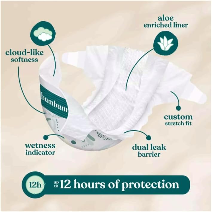 Bum-Bum Luxury Fragrance-Free Disposable Diapers - (Select Size and Count) (Size-1)