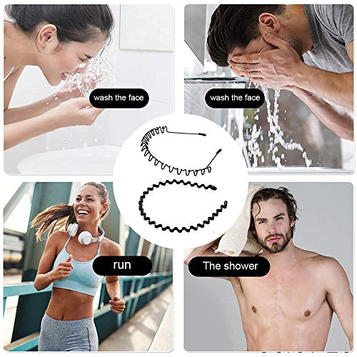Metal Hair Hoop Band Unisex Wavy Headband Multi-Use Headbands Black Spring Wavy Hair Bands Bandeau Fashion Headband Comb Headwear Accessories For Men Women's #TOP5