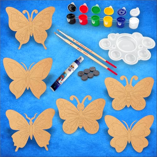 PICRAZEE DIY Butterfly Painting Kit for Kids | 6 Pine MDF Butterf...