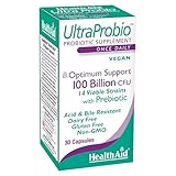 HealthAid UltraProbio, 100 Billion 30ct Once Daily Capsules, Optimum Support, 100 Billion with Prebiotic, Acid & Bile Resistant, Non-GMO