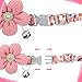 guduling 2pcs Crochet Flower Cat Collar with Bell, Breakaway Girl Kitten Collar, Adjustable Girl Cat Collar with Knitted Flowers & Safety Buckle for Cats and Puppy Dog (Pink, Yellow)