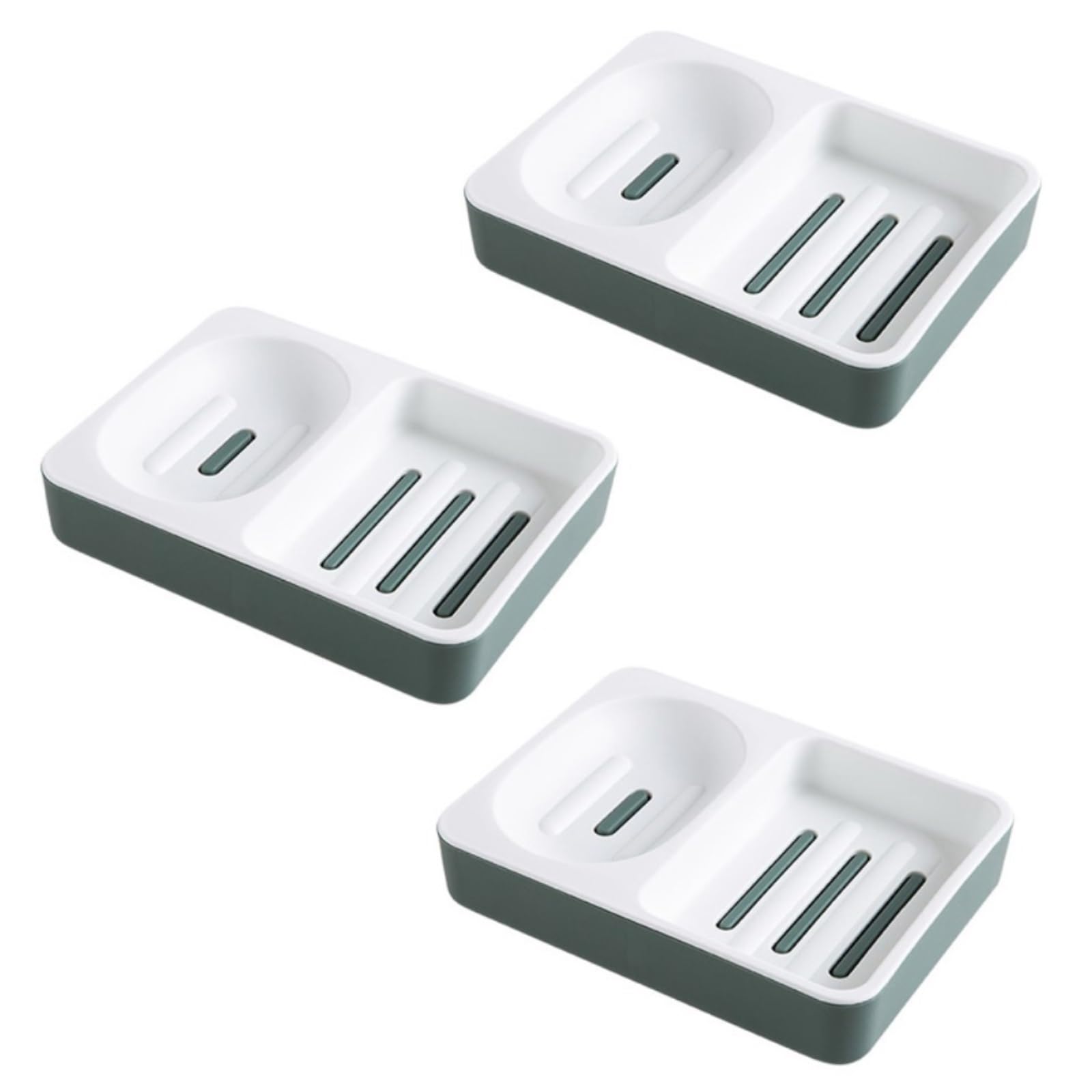 soap dish, Soap Dish Double Layer Draining Multicolor 3 Pcs(Verde)