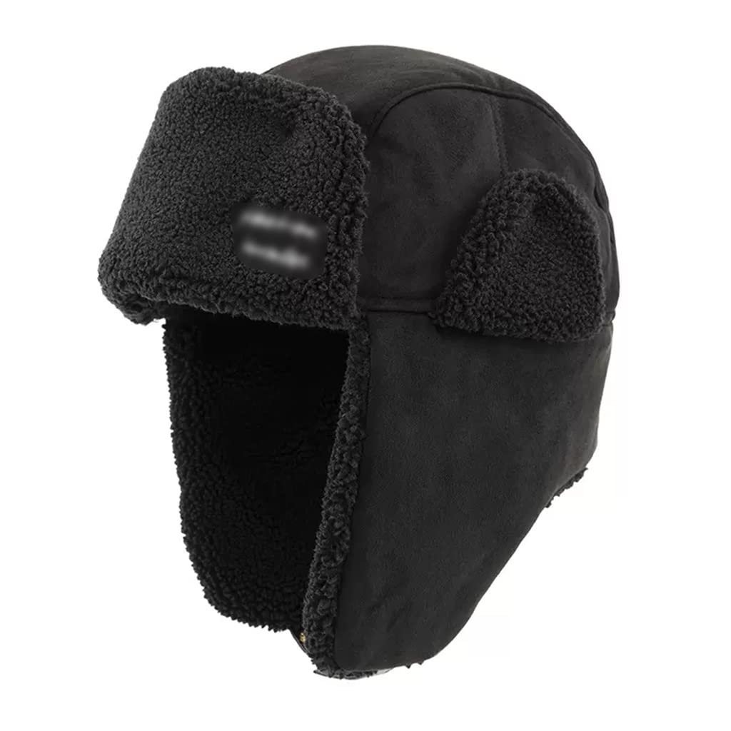 CAPS 가을, 겨울 두꺼운 모자 야외용 면모자 귀 보호 방한모자 MENS THUNDERBOLT HAT 여성용 겨울 면모자 (색상 : BLACK 사이즈 : ONE SIZE)