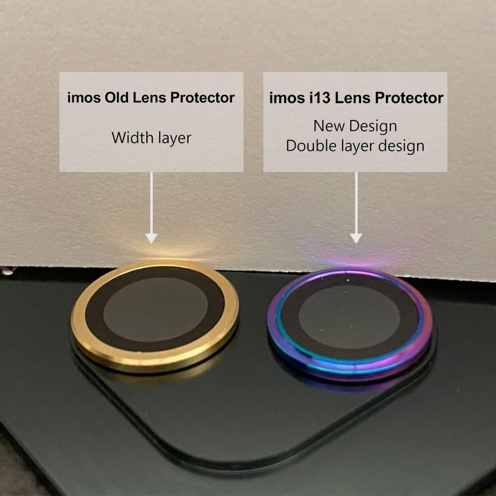 imos Compatible with iPhone 13 Pro / 13 Pro Max Sapphire Aluminium Alloy Lens Protector, Accessory Sapphire by Fuyuan Cover Lens Protector for iPhone 13 Pro / 13 Pro Max 2021 (Burnt Stainless Steel)