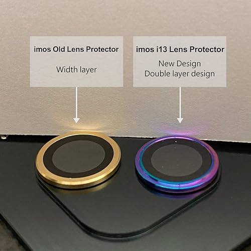 Miniatura 5 de imos - Protector de lente compatible con iPhone 13 Pro  13 Pro Max de aleación de aluminio Zafiro de Fuyuan, accesorio de zafiro para iPhone 13 Pro