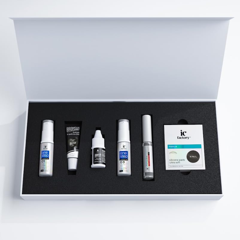 Bronsun IC Factory One Step Lash Lamination Lift Kit, Thio Free and Ammonia Free Formula with Encapsulated Cysteamine, 6-Piece Professional Lash Lifting System