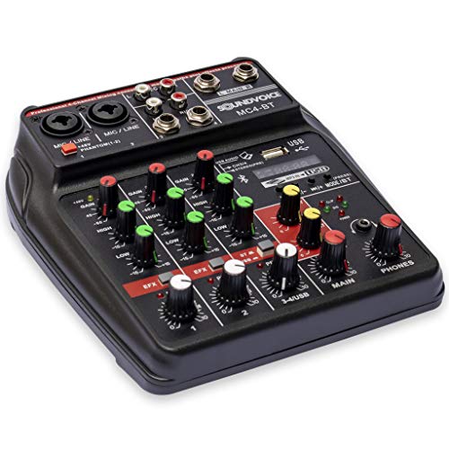 Mesa de Som 4 canais Compacta Bluetooth MC4BT Soundvoice