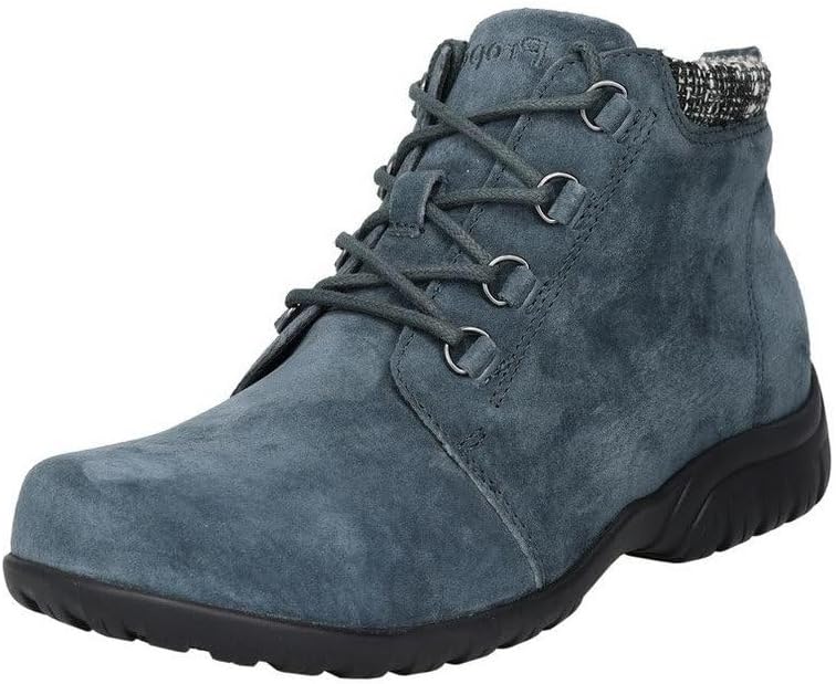 Propet Womens Delaney Round Toe Lace Up Zippered Casual Boots Ankle Low Heel 1-2" - Blue