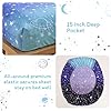 JSD Gradient Blue Moon Stars Kids Sheet Set Full Size, 4 Piece Space Theme Microfiber Sheets Deep Pocket #3