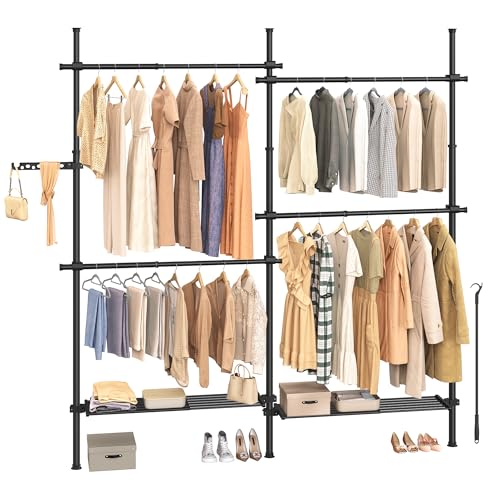 SONGMICS nK[bN cbp Lkh[bN 2 m|X^h Ex_bN 162-238cmAc208-310cm ߗގ[ | L^ݒu\ ubN HSR154B01