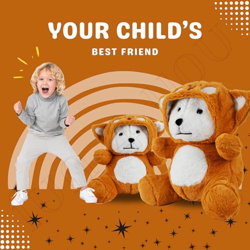 Image of Fun4you Hudded Teddy Bear 50 cm (Light Brown) - Soft Plush Toy for Baby Girls & Boys, Huggable Stuffed Teddy Bear Birthday, Baby Shower Gift for Girlfriend, Kids, Girls Age 2-10
