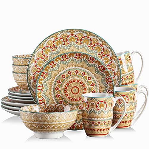 Service De Vaisselle Ofelia Tognana - 18 Pièces Pour 6 Personnes - Porcelaine Florale Verte - Fabriqué En Italie