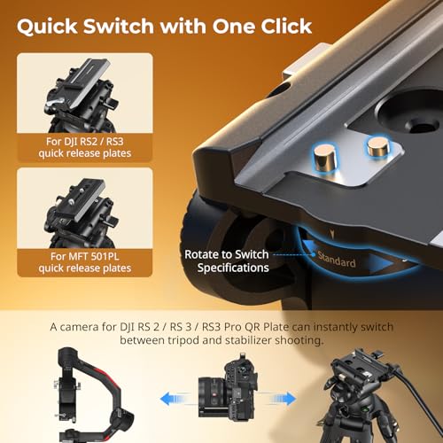 Image of SmallRig AD-01S Video Tripod, 74 inch Heavy Duty Tripod with Pan and Tilt Fluid Head, Dual-Mode Quick Release Plate, Load up to 13.2lb / 6kg for DSLR, Camcorder, Cameras