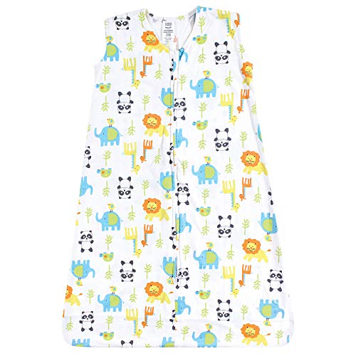Image of Luvable Friends Unisex Baby Sleeveless Jersey Cotton Sleeping Bag, Sack, Blanket, Neutral Animals Jersey, 6-12 Months