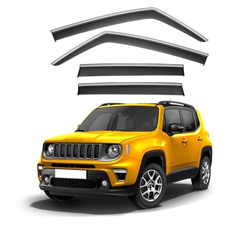 Fengjp Normal Car Window Wind Deflectors For Jeep Renegade Mk1 2014-2023+, Window Wind Deflector Visor Rain Smoke Guards Automotive Accessories
