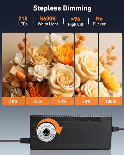 Miniatura 3 de Duclus Caja De Luz Fotográfica 80x80cm, Profesional Plegable Estudio Fotográfico Con 3 Paneles De Luz Led Ajustable Y 5600k Stepless Dimming, 6 Mate Pp Fondos Para Fotografía De Productos Fotobox