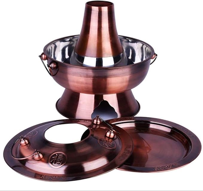 Olla de Cobre Tradicional China Hot Pot Beijing Antiguo miniatura 2
