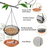 RAINFLOW Hanging Bird Bath for Outdoors - Hanging Bird Feeder for Outside, Platform Bird Water Feeder Bath Tray Wildlife Feeder,Tray for Outdoors Garden Backyard Attracting Wildbirds,2 in 1 Set