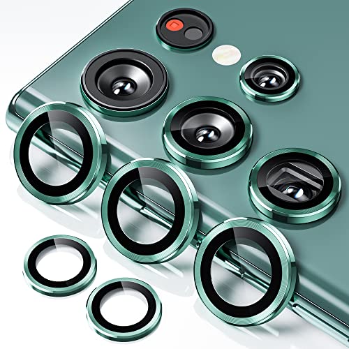 Image of Hoerrye Camera Lens Protector for iPhone 13 Pro Max (6.7 inch) & iPhone 13 Pro (6.1 inch), Titanium Alloy-Space Metal, Military-Grade Shatterproof (Black) (Green)