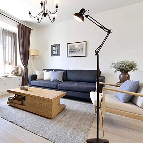 Luminária Abajur pedestal Articulada Chão Metal Lustre Coluna 1,90m