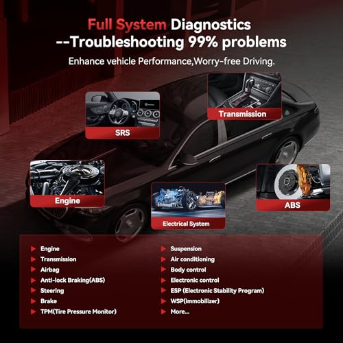 iCarsoft MBII (Enhance Version) OBD2 Scanner for Mercedes Benz/Sprinter/Smart, All System in-Depth Diagnostic Scan Tool, with Oil Reset/ASA/EPB/ETC/DF/BLD/INJ, Battery Test, Live Graph Data