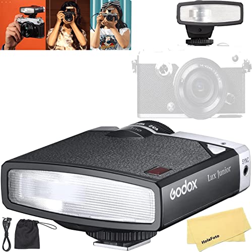 Image of Godox Lux Junior Retro Camera Flash for Canon Sony Nikon Fujifilm Olympus Camera Flash Speedlight Speedlite,GN12 6000K±200K CCT,Auto & Manual Flash 1 /1-1 /64 Flash Power,for Digital Camera Film Camera