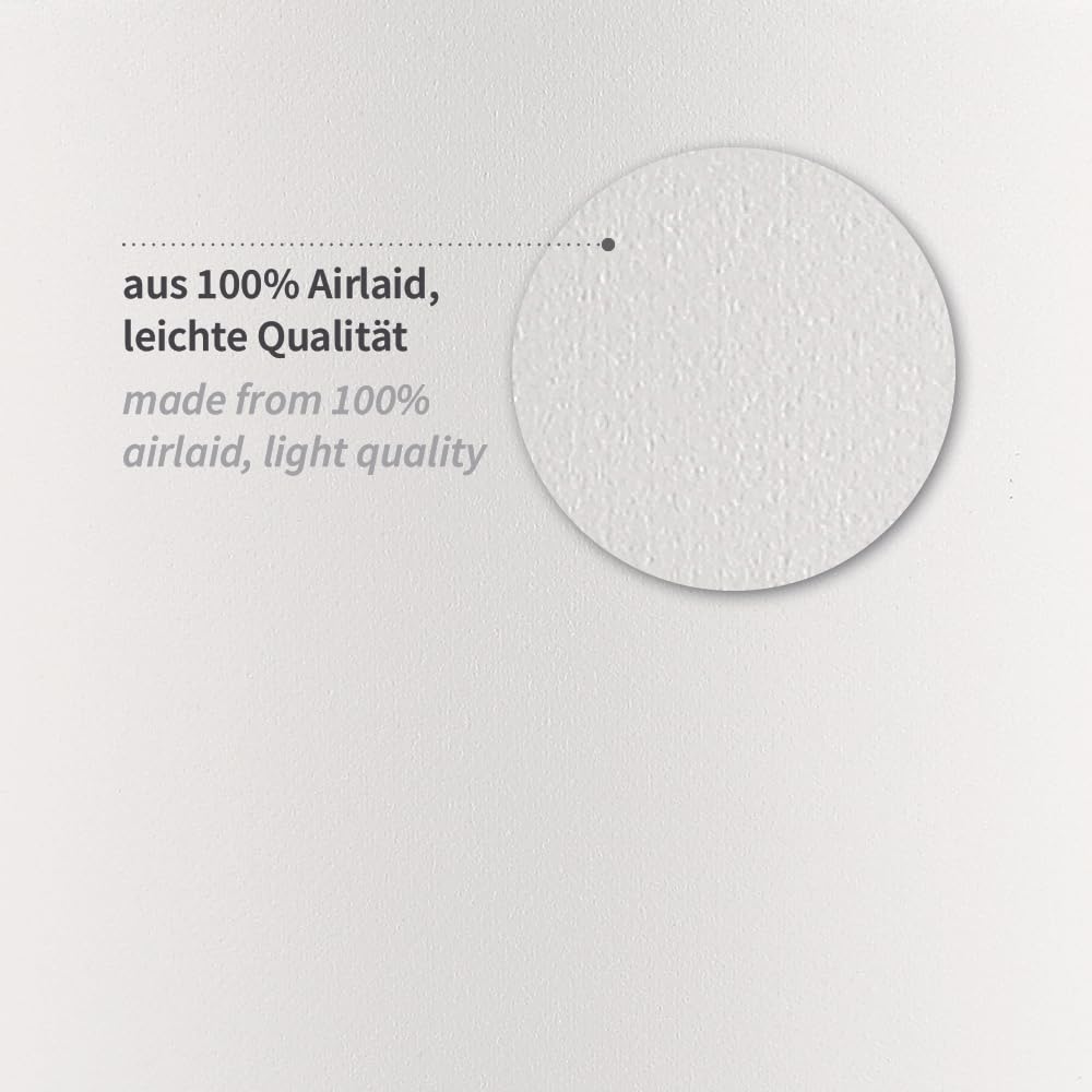 1 Stück Hygoclean Wischtücher Light | Airlaid, Rolle, weiß, L: 40cm, B: 38cm, Laufmeter: 285m, Kerndurchmesser: 7cm, Abrisse: 750, Reinigungstücher, Putztücher, Poliertücher